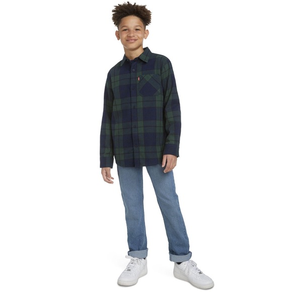 NWT Levi's Boys Plaid Flannel Shirt Size Medium 8 - Picture 6 of 9